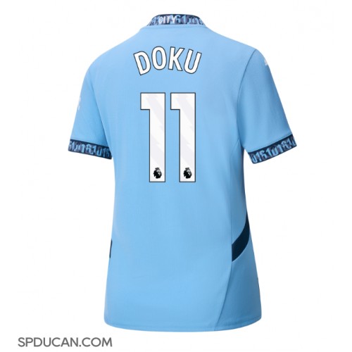 Zenski Nogometni Dres Manchester City Jeremy Doku #11 Domaci 2024-25 Kratak Rukav